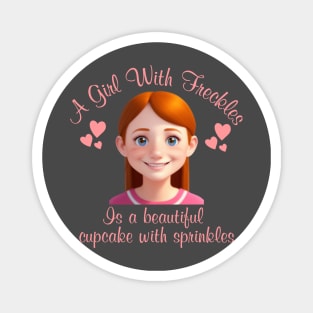 A Girl With Freckles Cupcake Magnet